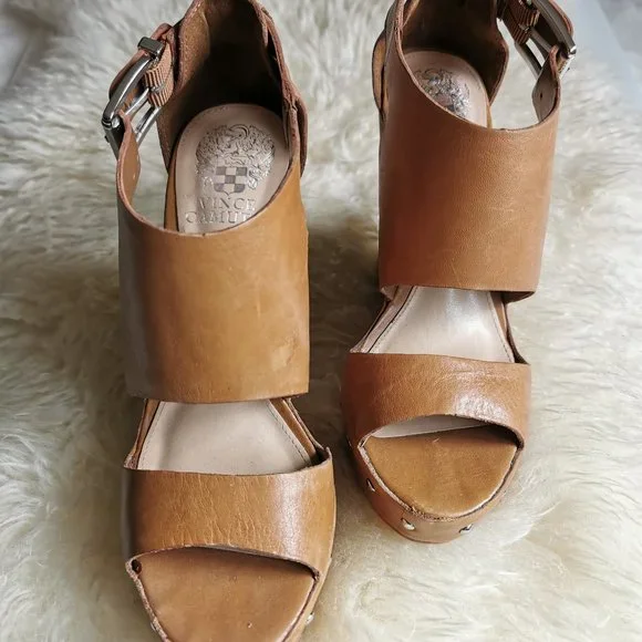 Vince Camuto MATTA Studded Platform Wedge - 2 Pairs available, Black and Tan - Picture 2 of 6